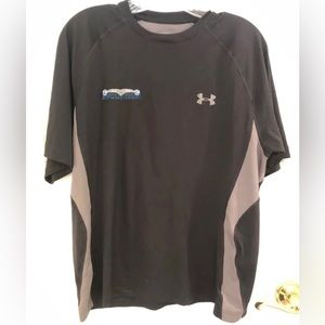 Size M Evolution body building black and grey top on Under Armour tee